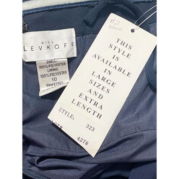 Bill Levkoff Chiffon Strapless Cocktail Dress Sweetheart Neckline Navy Dress 10 - Picture 10 of 13